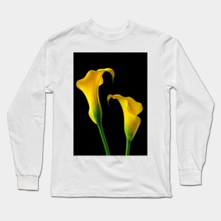 Two Stunning Yellow Calla Lillies Long Sleeve T-Shirt